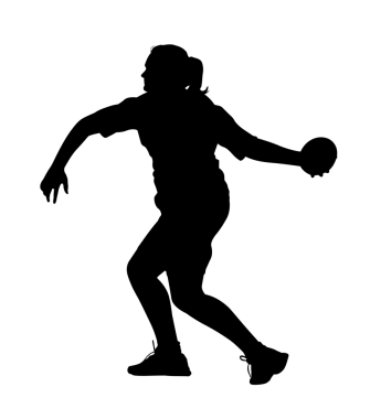 Kız discus atıcı dönüm siluet atmak için yan profili