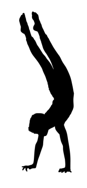 akrobatik cimnastik çocuk elleri rutin üzerinde yürüme ile meşgul