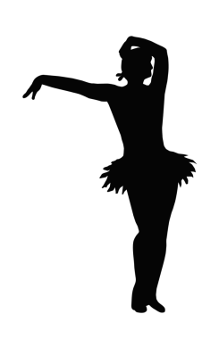 Kız el siluet sunan uzanmış kolla dans