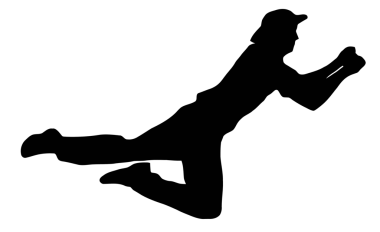 Spor siluet - beyaz arka plan üzerinde kriket meydancı topu yakalamak izole siyah görüntü