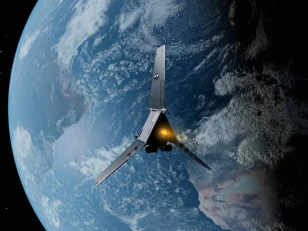 Transporte Espacial Sobre Fondo Del Cielo Elemen Esta Imagen Proporcionada — Foto de Stock