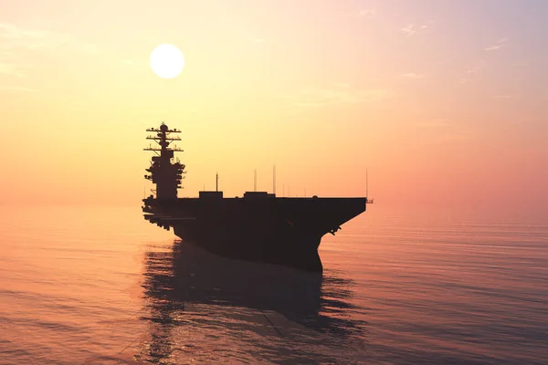 Військовий Корабель Морі Рендерингу — стокове фото