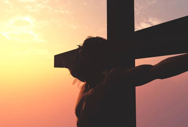 Jesus Auf Dem Hintergrund Des Himmels Darstellung — Stockfoto