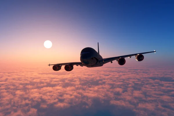 Passenger Plane Clouds Render — Stock Photo, Image