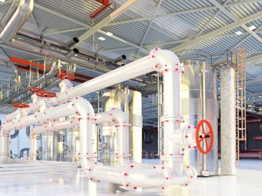 Modern endüstriyel iç mimari, 3D.