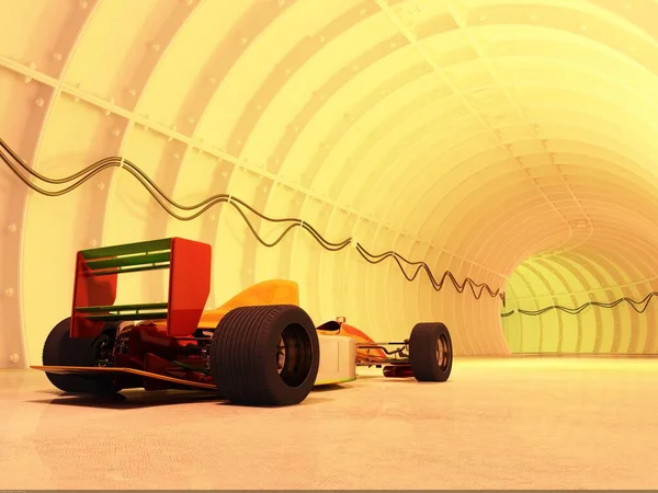 Racing Cars Tunnels Render — Stock Photo, Image