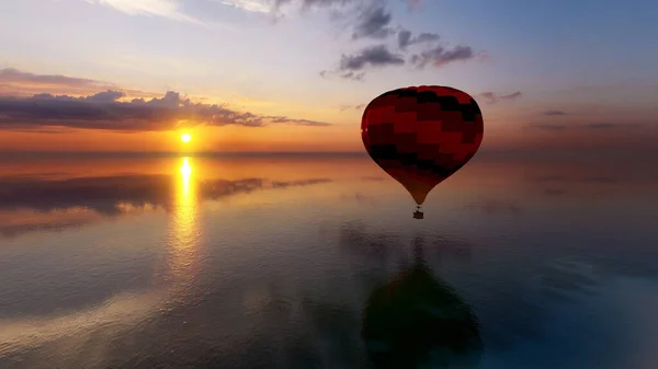 Balony Wieczornym Niebie Renderowania — Zdjęcie stockowe