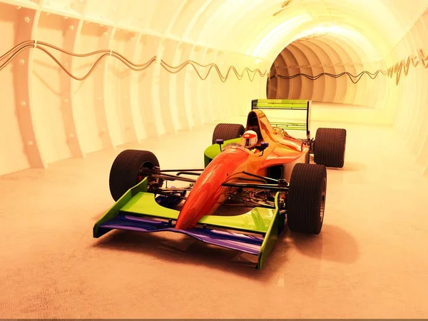 Sportwagen Tunnel Rendern — Stockfoto