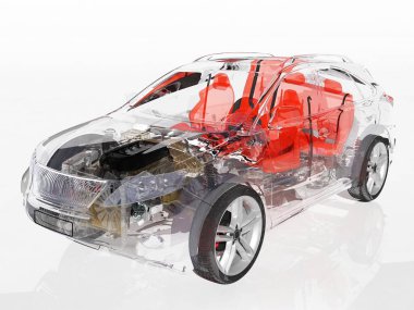 Beyaz arka planda 33d model arabalar.