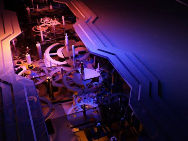 Metal parçalarının arkaplanı., 3D oluşturma