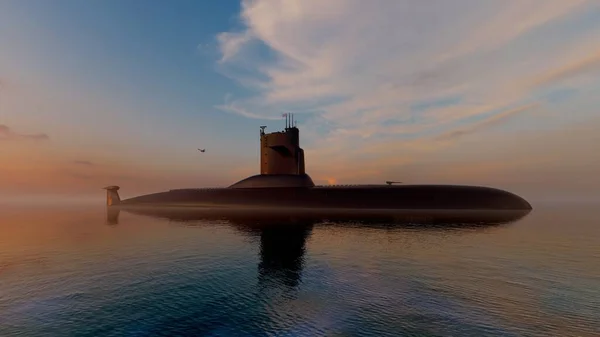 Het Militaire Schip Zee Renderen — Stockfoto