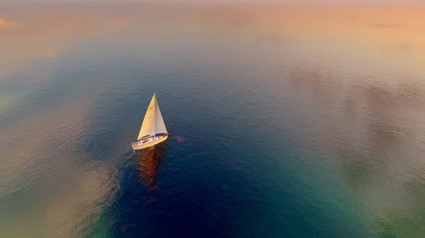 Яхта Тлі Морського Пейзажу Візуалізація — стокове фото