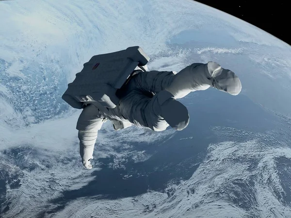 Αστροναύτης Που Πετάει Πάνω Από Τον Πλανήτη Elemen Αυτής Της Royalty Free Φωτογραφίες Αρχείου