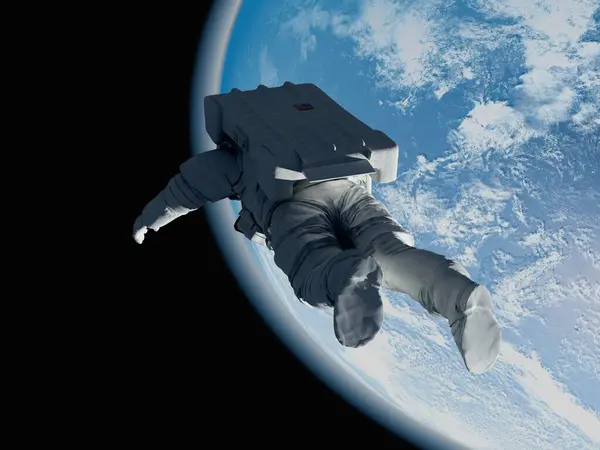 Astronauta Uno Sfondo Pianeta Elemen Questa Immagine Fornita Dalla Nasa Immagine Stock