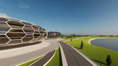 Nehir kenarındaki muhteşem bina.