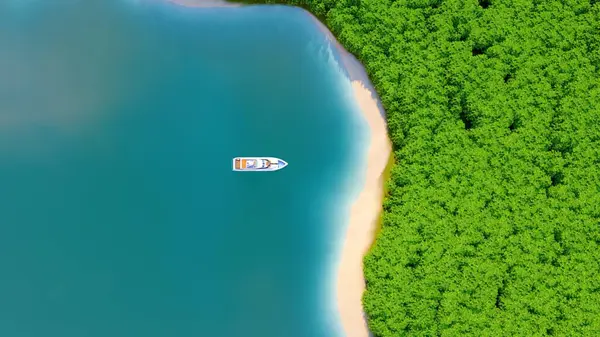 Yacht Background Sea Landscape Render Stock Image