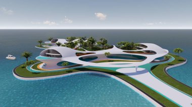 Şehrin en üst görüntüsü... 3D görüntüleme