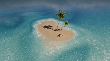 Denizde bir ada..., 3D render