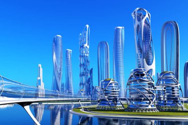 3D şehir görüntüleme panoraması