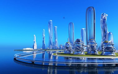 3D şehir görüntüleme panoraması