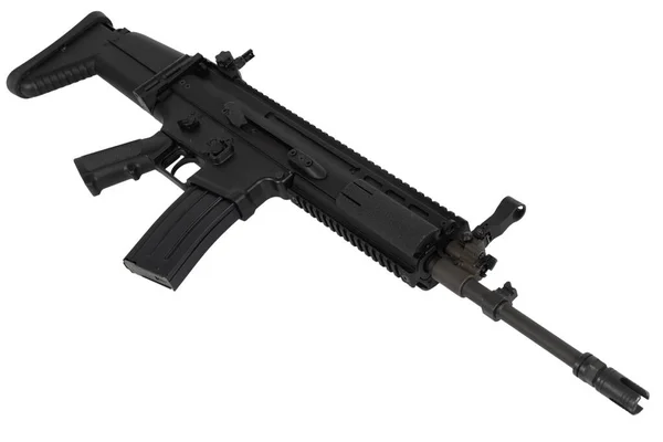 Army Carbine Scar Izolált Fehér Alapon — Stock Fotó