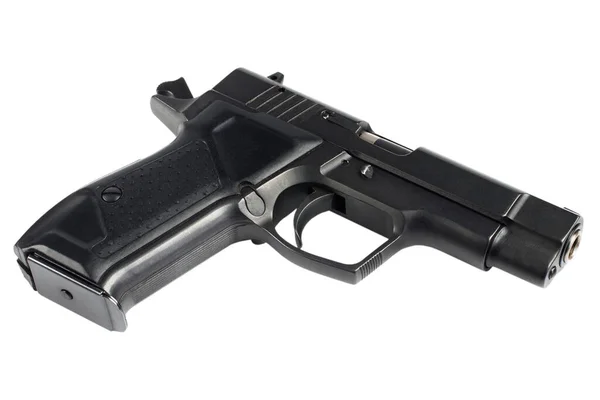 Lock Load Handgun Weapon Isolated White Background — Stock Photo, Image