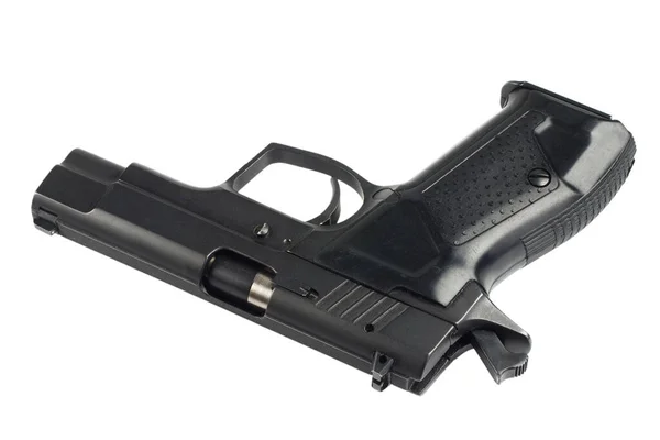 Lås Och Ladda Pistol Vapen Isolerad Vit Bakgrund — Stockfoto