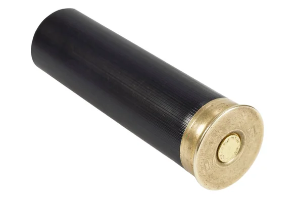 Black Shotgun Gauge Cartridge Isolated White Background — Stock Photo, Image