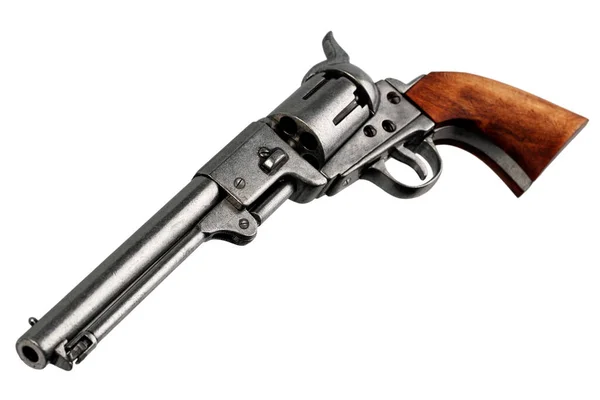 Old West Firearm Colt Dragoon Revolver Isolated White Background — 스톡 사진