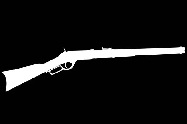 Old West Period Winchester Lever Action Repetindo Rifle M1866 Silhueta — Fotografia de Stock