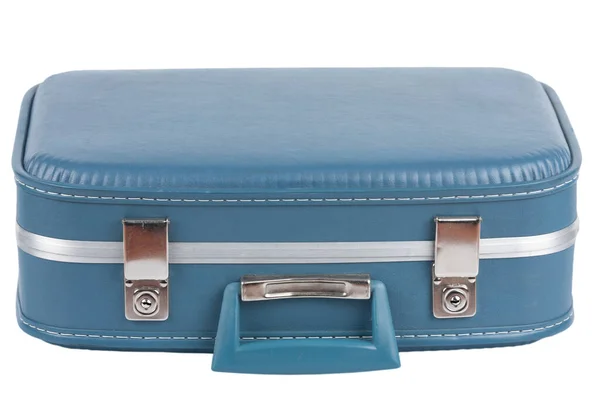 白を基調としたヴィンテージブルーのスーツケース — ストック写真