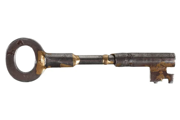 白い背景の古い錆びた鍵 — ストック写真
