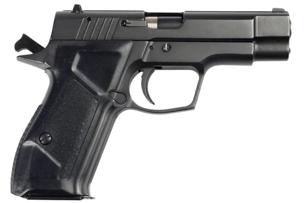 Arma Bloqueo Carga Pistola Aislada Sobre Fondo Blanco —  Fotos de Stock