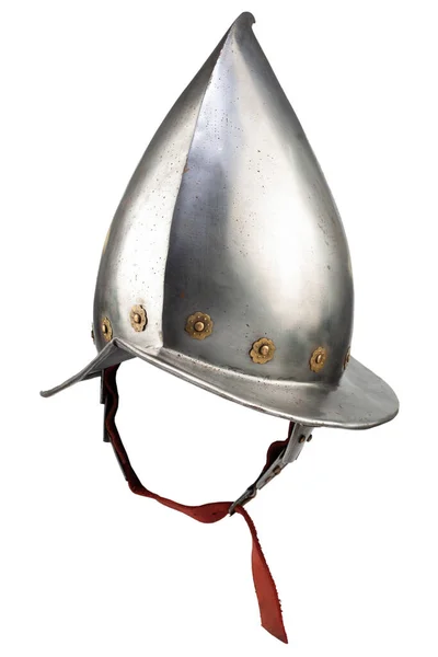 17Th Century Morion Steel Helmet Isolated White Background — Stock Photo, Image
