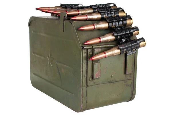 Ammo Box Ammunition Belt 7Mm Cartridges Heavy Machine Gun Dshk — Stok fotoğraf