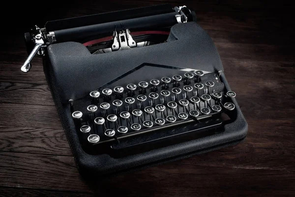Antike Retro Vintage Schreibmaschine Auf Holztisch — Stockfoto