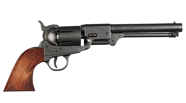 Old West Gun Colt Dragoon Revolver Izolowany Białym Tle — Zdjęcie stockowe