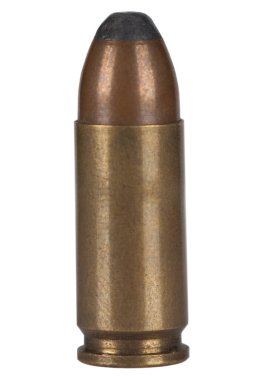 9mm caliber round isolated on white background. clipart