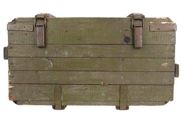 Soviet Army Ammunition Green Crate Isolated White Background — Stock Photo, Image