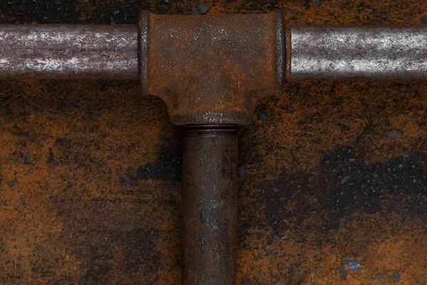 Old Rusty Valve Pipes Rusty Metal Wall Background —  Fotos de Stock