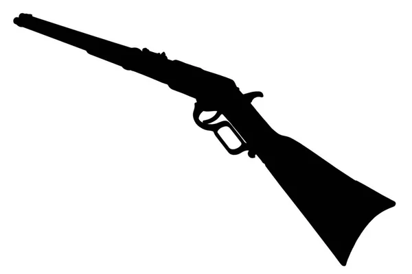 Старий Західний Період Winchester Важільна Гвинтівка M1866 Чорний Силует — стокове фото