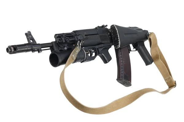 Modern Kalashnikov 45X39 74M Assault Rifle Underbarrel Grenade Launcher Isolated — 图库照片