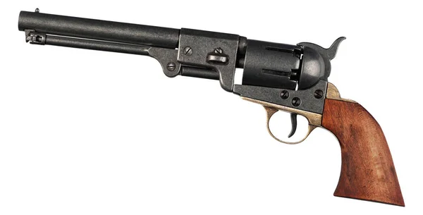 Old West Firearms Colt Dragoon Revolver Izolowany Białym Tle — Zdjęcie stockowe
