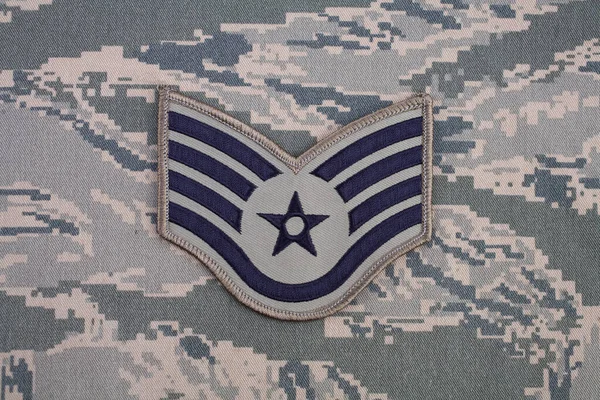Août 2020 Air Force Staff Sergeant Rank Patch Digital Tiger — Photo