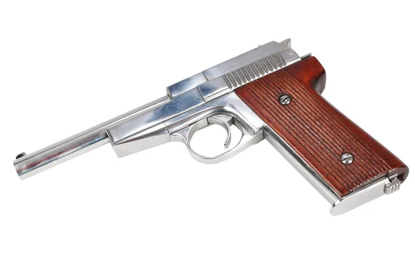 Vintage Retro Pistol Isolerad Vit Bakgrund — Stockfoto