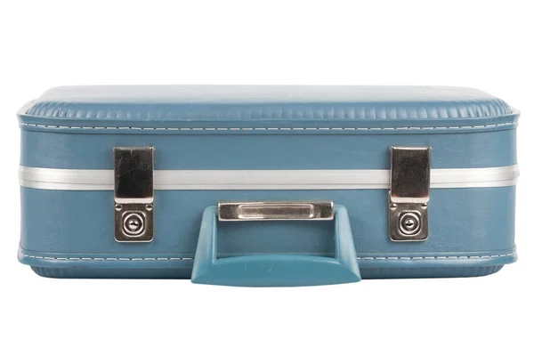 Vintage Blue Suitcase Isolated White Background — Stock Photo, Image