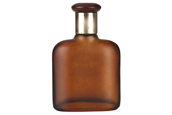 Antike Vintageapotheke Braune Glasflasche Isoliert Auf Weißem Hintergrund — Stockfoto