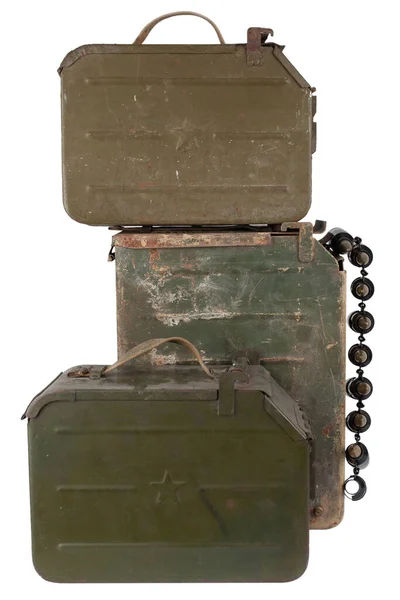 Ammo Box Ammunition Belt 5Mm Cartridges 5Mm Kpvt Heavy Machine — Zdjęcie stockowe