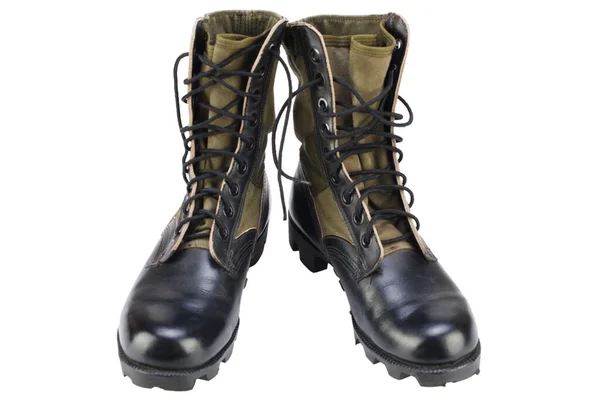 Vietnam War 1968 Army Pattern Jungle Boots Isolated White Background — Stock Photo, Image