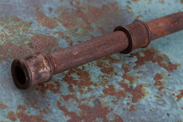 Rusty Valve Pipes Rusty Metal Wall Background —  Fotos de Stock